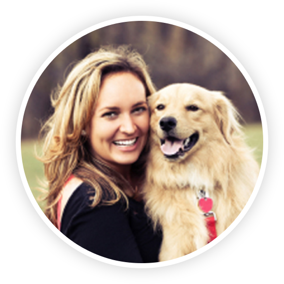 Happy client with dog